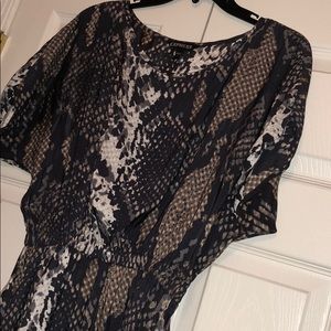 Express Silk Printed Elastic Waist Mini Dress !